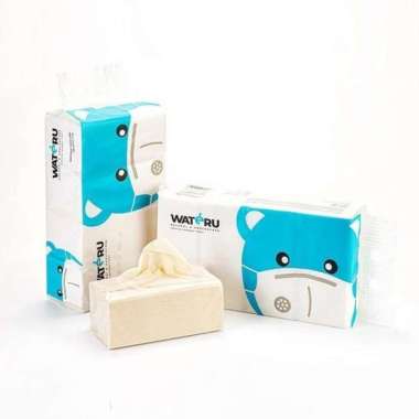WATERU PREMIUM BAMBOO TISSUE NATURAL & UNBLEACHED FACIAL TISSUE 900SHEET