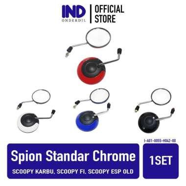 IND Onderdil Kaca Spion Standar-Standart Chrome Set Scoopy Karbu-FI-eSP Old Biru