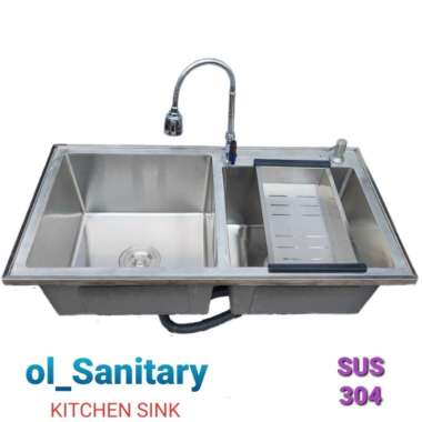 bak cuci piring stainless kitchen sink 2 lobang sink stainless