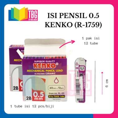 1 TUBE ISI PENSIL 2B 0.5 KENKO / REFILL PENSIL MEKANIK 0.5 / ISI PENSIL KECIL (R-1759)