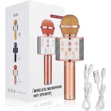 MICROPHONE MIC KARAOKE WS-858/MIC BLUETOOTH WS-858 + PACK multicolor