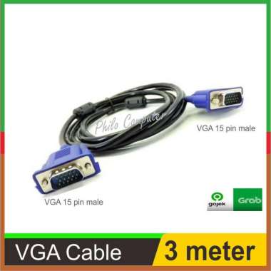 Kabel VGA 3 Meter untuk PC or Laptop to Monitor Proyektor Good Quality
