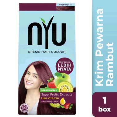 Nyu Creme Hair Color Pewarna Rambut 30ml Cherry Red