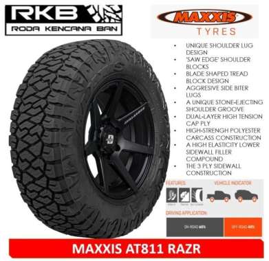 Ban Mobil 4x4 JEEP Wrangler Rubicon MAXXIS RAZR AT811 Size 275/55 R20