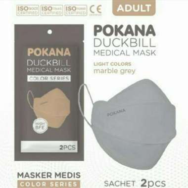 Pokana Duckbill Masker Medis 4 Ply not Sensi Softies Mouson KN95 KF94 Marble Grey