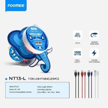 Kabel Data FOOMEE NT13-L Lightning (Iphone) 1Toples isi 20pcs