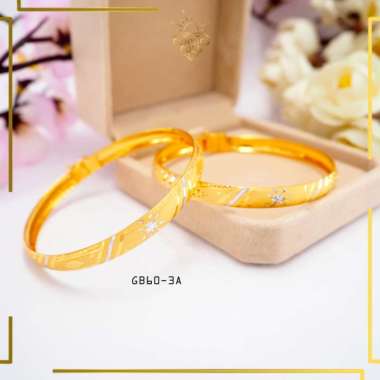 GELANG KERONCONG EMAS ASLI KADAR 6K (300), 8K (375) & 16K (700) GELANG EMAS KERONCONG UKIR CANTIK MO