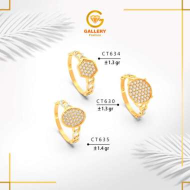 CINCIN EMAS ASLI KADAR 375/8KARAT DAN GOLD 300/6K KODE CT 630 CT 634 CT 635 CINCIN DEWASA MODEL KOIN