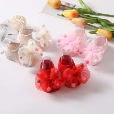 Kaos Kaki Motif Ribbon / Twilly - READY MANADO red
