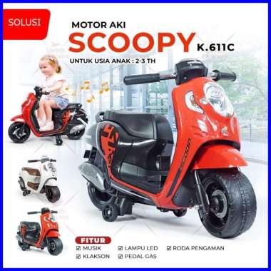Mainan Anak Motor Aki Scoopy Original PMB Motor-motoran Anak K611C