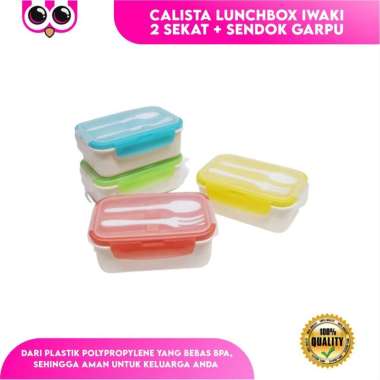 [ LUNCH BOX ] CALISTA LUNCHBOX IWAKI 2 SEKAT + SENDOK GARPU / TEMPAT BEKAL MAKAN / KOTAK BENTO KUNIN