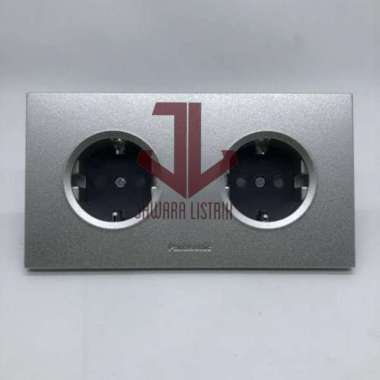 STOP KONTAK PANASONIC 2 GANG SILVER STYLE WESJP11222MWS
