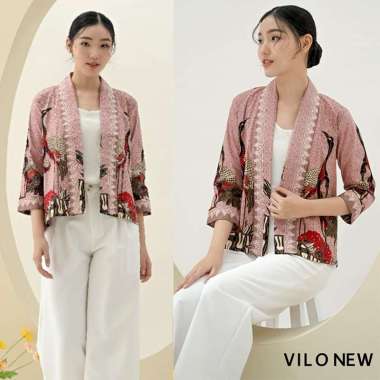 Evercloth Vilo ( NEW ) Blazer Batik Wanita Outer Batik Rompi Wanita Jaket JUMBO