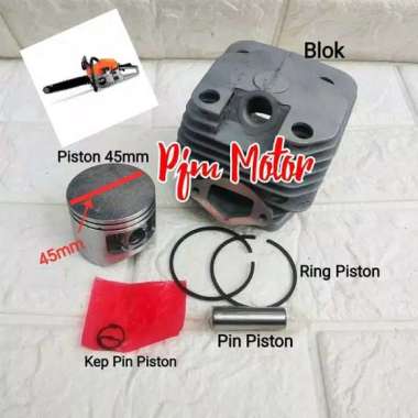 Cylinder Block Blok Komplit Mesin chainsaw Sinso Mini 5200 5500 Putih