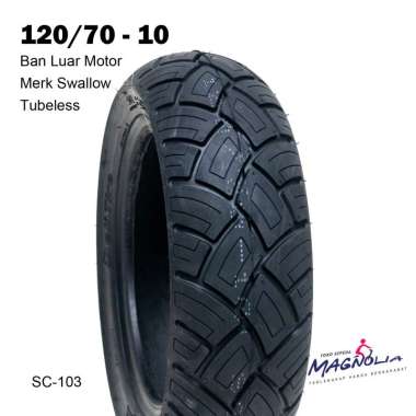 Ban Luar Tubles Tubeless 120/70 Ring 10 Vespa Gorilla Monkey Merk Swallow SC103