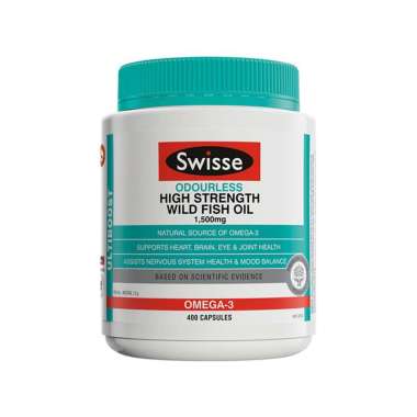 Swisse Ultiboost Odourless High Strength Wild Fish Oil 1500mg 400 Kapsul