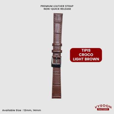 Tali Kulit Jam Tangan / Tali Strap Jam Tangan Fossil AC 12mm 14mm 12mm TPS-C.LightBrown