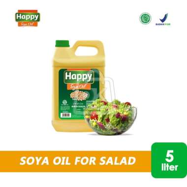 Minyak Happy Soya Oil / Salad Oil / Minyak Kedelai Sehat (Jerigen 5 L)