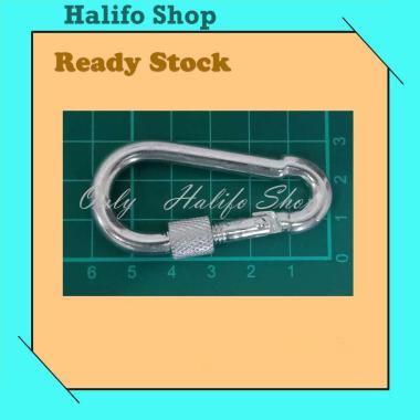 Carabiner Screw 6cm Stainless Steel - Snap Hook - Gantungan Kunci Besi stainless
