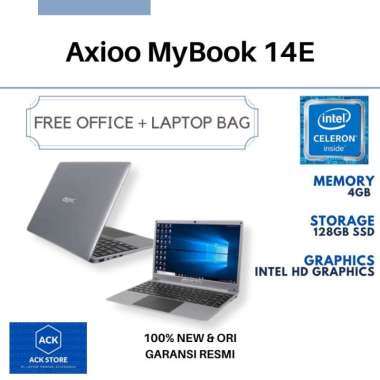 Axioo MyBook 14E N4000 4GB SSD 128GB DOS 14" Silver