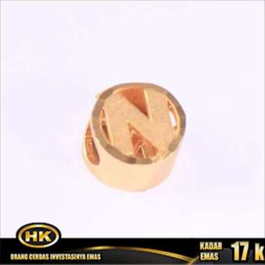 Liontin Emas 17K - Huruf N - HK Gold