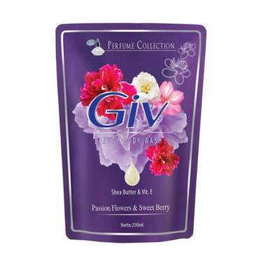 GIV Body Wash Refill 450ml BPOM ORIGINAL / Giv Sabun Mandi Cair Pouch Ungu