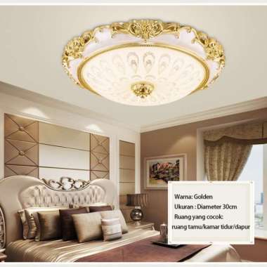 Lampu Plafon 3Warna Led Ceiling Light Lampu Hias Kamar Tidur Golden