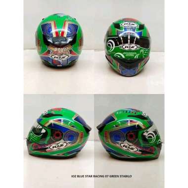 Helm Full Face Ioz Blue Star Scream Racing,Helm SNI Racing 07 Green Stabilo