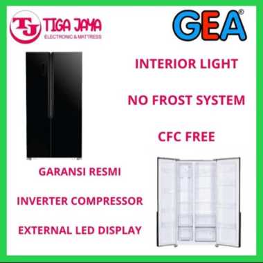 GEA KULKAS G2D 623 KULKAS SIDE BY SIDE INVERTER BLACK GEA
