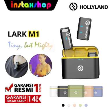 Hollyland Lark M1 Dual Wireless Microphone Lavalier Garansi Resmi BLACK