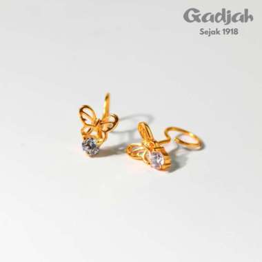 Giwang Emas Newborn Toge Solitaire Kupu- Toko Emas Gadjah Mata Putih - 8 K