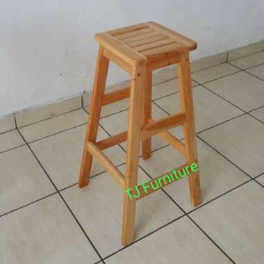 KURSI BASO KAYU / KURSI BAR / KURSI COUNTER / KURSI KAYU TINGGI 75 CM NATURAL