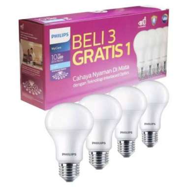 Lampu Led Philips 10Watt 3 Gratis 1