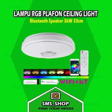 Lampu Led Plafon / Ceiling Light Rgb Bluetooth Speaker 36W 33Cm -Wh