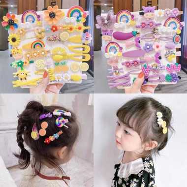 ONE-C317 Set Jepit Rambut Anak 14 IN 1 / Hair Clip Anak / Jepitan Rambut Anak Perempuan / Jepit Ramb