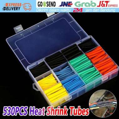 530Pcs Heat Shrink Selongsong Bakar Isolasi Kabel Heat Shrink Tube