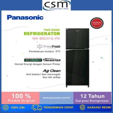 PANASONIC KULKAS 2 PINTU NR-BB331Q-PK / NRBB331Q-PK / 324L - NR-BB331Q-PK GARANSI RESMI NR-BB331Q-S