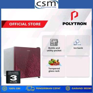 Polytron Kulkas Mini / Mini Refrigerator PRH-51R/X PRH51 / PRH 51 Garansi Resmi Merah