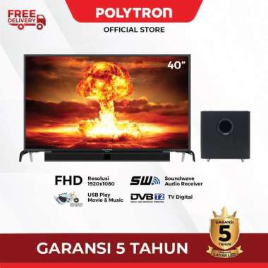 POLYTRON Cinemax Soundbar Digital LED TV 40 inch PLD 40BV8958 Garansi Resmi