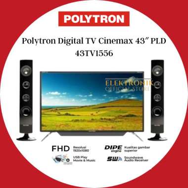 POLYTRON LED TV 43inch PLD 43TV1556/Tower Speaker 43TV1556