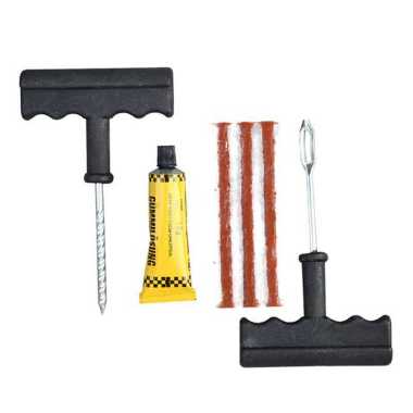 Set Peralatan Tambal Ban Mobil Sepeda Motor Tubeless Lengkap Penambal Kendaraan Portable Tambal Ban 