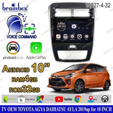 Brainbox TV Mobil OEM Toyota Agya Ayla 2019 Android Headunit Tape Mobil Head Unit 4GB + 32GB