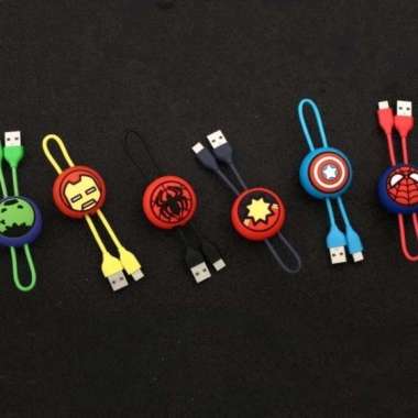 MINISO KABEL DATA TIPE-C 20CM - MARVEL TYPE-C DATA CABLE Iron Man