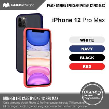 Mercury Goospery Peach Garden Bumper Hard Case Iphone 12 Pro Max TPU - Merah Apple iPhone 12 Pro Max
