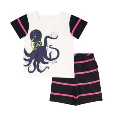 TORIO Short Pant Set Octopus - Baju Setelan Anak Laki-Laki 2-3 tahun