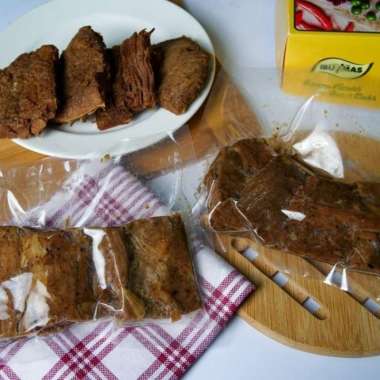 Gepuk Sapi Khas Bandung isi 4 ( Plus Sambal ) + Pete 1 Papan Instan