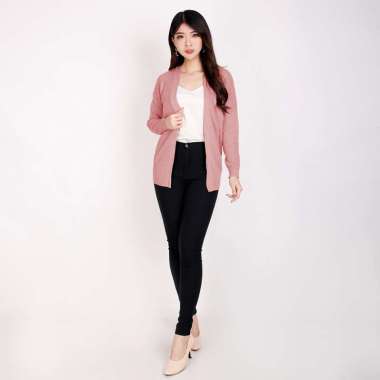Cardigan Rajut lengan panjang Gaya Korea Wanita model terbaru - Jfashion Berscha M-L Dusty Pink