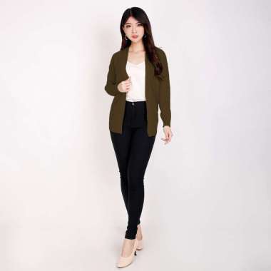 Cardigan Rajut lengan panjang Gaya Korea Wanita model terbaru - Jfashion Berscha M-L Bronze