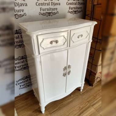 Bufet Meja Dinding Minimalis Kayu Jati Cat Duco Nakas Drawer Jepara