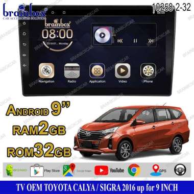 Brainbox TV Mobil OEM Toyota Calya Sigra Android Headunit Tape Mobil Head Unit 2GB + 32GB